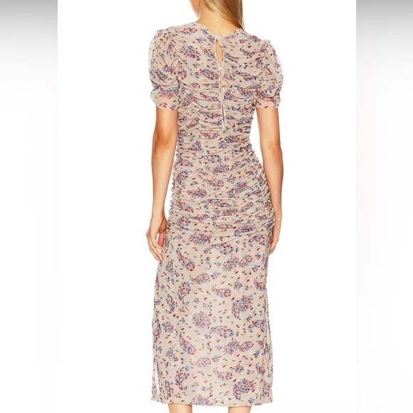 NWT Free People Briella Floral Ruched Midi Dress - Medium - Picture 4 of 4